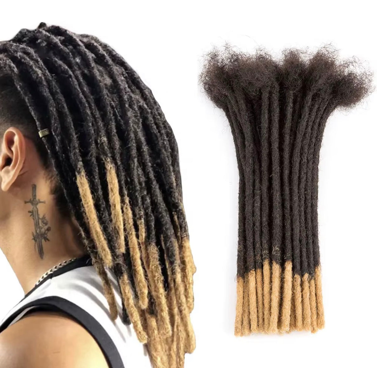 Dreadlocks Crochet Extensions Ombré Noir & Blond