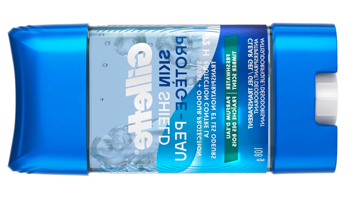 Gillette Skin Shield Freshwater Timber – Gel à raser transparent 108 g