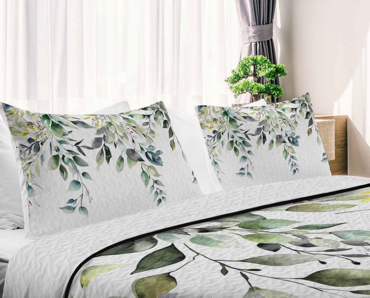 COMFY BAMBOO WORLD QUEEN SHEET SET 4PCS - SAGE GREEN FLORAL