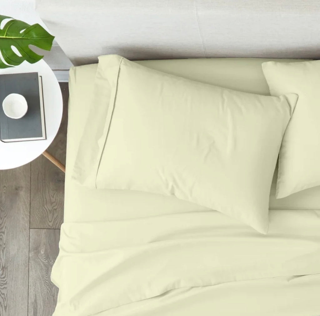 COMFY BAMBOO WORLD QUEEN SHEET SET 4PCS - SAGE GREEN FLORAL