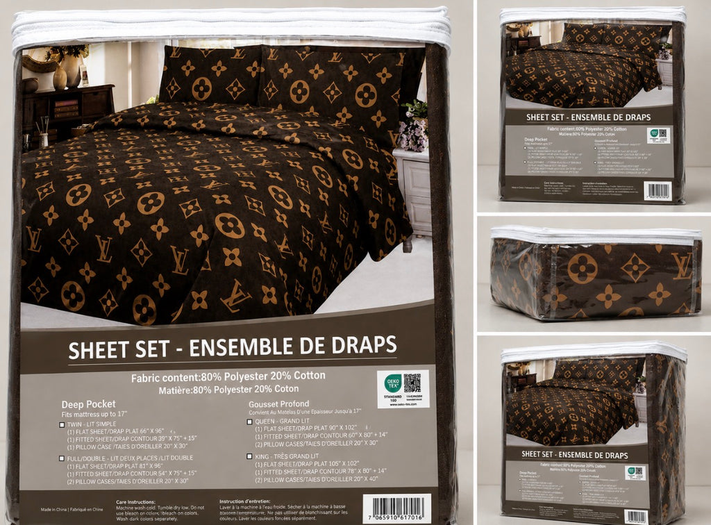 louis Vuitton comforter set beige
